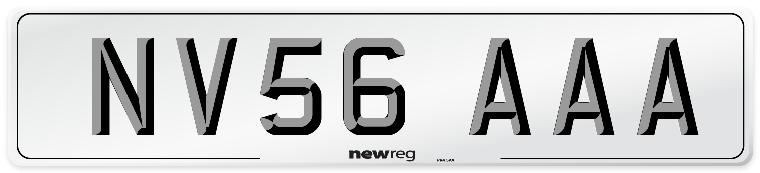 NV56 AAA Number Plate from New Reg
